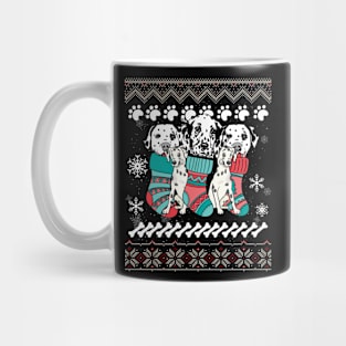 Funny Dalmatian Dog Paws Christmas Socking Gifts Presents Mug